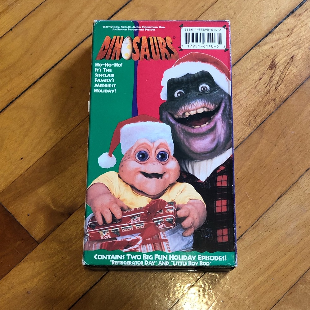 Vintage VHS The Dinosaurs Disney Christmas & Halloween specials 90s